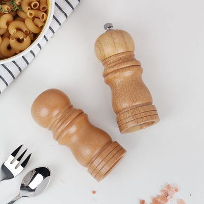 Loretta Pepper Mills & Salt Shakers Set, Rubber Wood Natural 5 X 12.7Hcm Bk21093