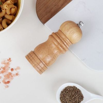 Loretta Pepper Mills & Salt Shakers Set, Rubber Wood Natural 5 X 12.7Hcm Bk21093