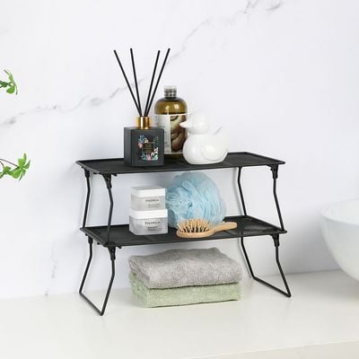  Atticus KD Stacking Helper Shelf, Iron Metal With Powder Coating Black 38 X 22.8 X 14 HCM