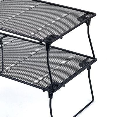  Atticus KD Stacking Helper Shelf, Iron Metal With Powder Coating Black 38 X 22.8 X 14 HCM