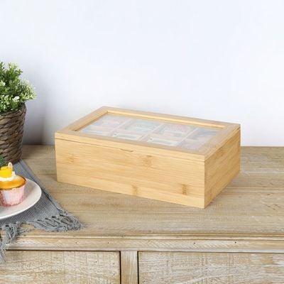  Loretta Bamboo Tea Bag Box Natural 31.5 X 19 X 9 HCM 