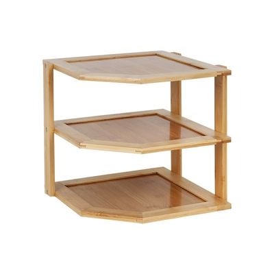  Loretta Bamboo 3-Tier Corner Shelf Natural 26 X 24.5 X 24 HCM 