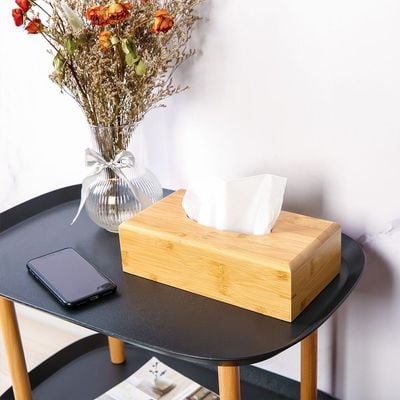 Aaron Bamboo Tissue Box Nature 25 X 13 X 8Cm Bb22002