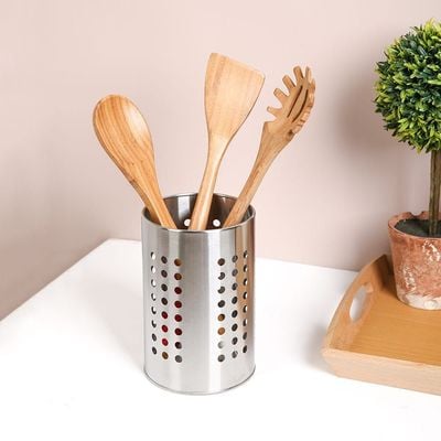 Danube Essential Utensils Holder, Stainless Steel Silver 12 X 12 X 18 Cm Fy23047