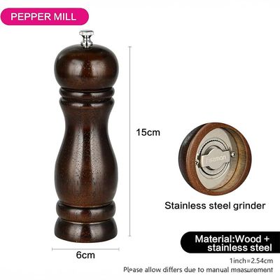 Fissman Pepper Mill 16X5Cm (Rubber Wood Body With Stainless Steel Grinder)