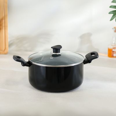 Karolina Aluminium Casserole With Lid 20X9.5Cm Black -3.2MM