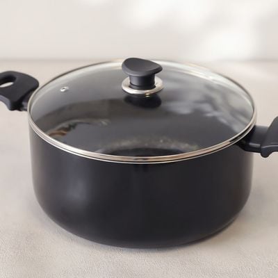 Karolina Aluminium Casserole With Lid 28X13Cm Black -3.2MM