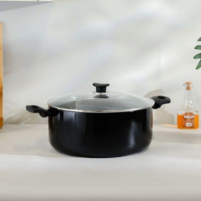 Karolina Aluminium Casserole With Lid 32X14.5Cm Black -3.2MM