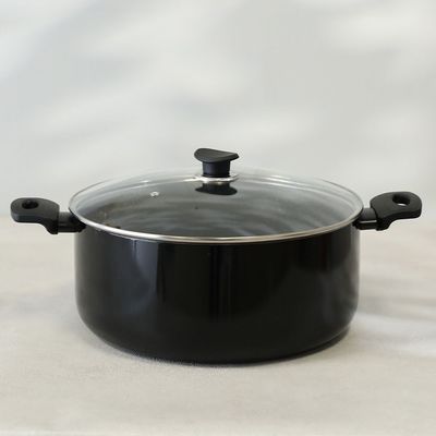 Karolina Aluminium Casserole With Lid 32X14.5Cm Black -3.2MM