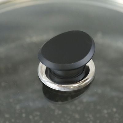 Karolina Aluminium Shallow Pot With Lid 28X6.0Cm Black -3.2MM