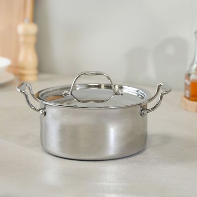 Celina Stainless Steel Casserole With Ss Lid 20X 10.0Cm Shinny Silver -2.5MM