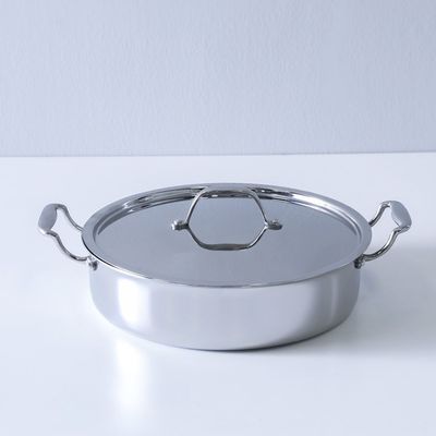 Celina Stainless Steel Shallow Pot With Ss Lid 28X28.0Cm Shinny Silver -2.5MM