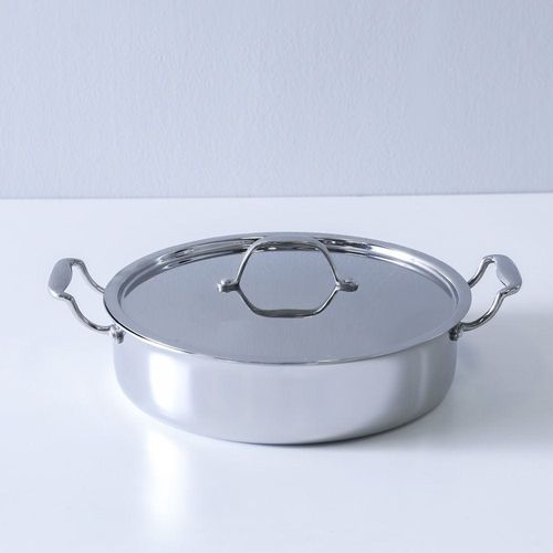 Celina Stainless Steel Shallow Pot With Ss Lid 28X28.0Cm Shinny Silver -2.5MM