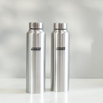 Celina 2-Piece Stainless Steel Water Bottle 2X1000Ml Shinny Silver