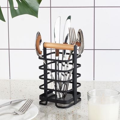 Atticus Utensil Holder Black 10 x 10 x 17.2 cm