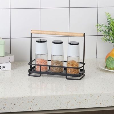 Atticus Spice Rack Holder Black 24 x 10.3 x 19.4 cm