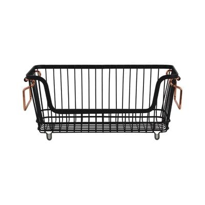 Atticus Wire Stackable Basket Black 33x15.8x14Cm