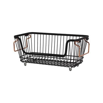 Atticus Wire Stackable Basket Black 33x15.8x14Cm