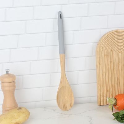 Danube Essential Serving Spoon Silicone+ Bamboo Grey 35 X 6.5 X 2Cm