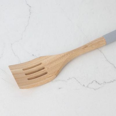 Danube Essential Slotted Turner Silicone+ Bamboo Grey 35 X 6.5 X 2Cm