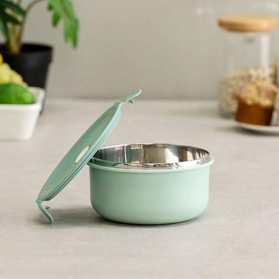 Let's Eat Stainless Steel Lunch Box Mint Green 900Ml 17X17.5X 8.2Cm