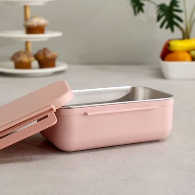 Let's Eat Stainless Steel Pink 1200Ml, 20.5X15.2X 7.8Cm