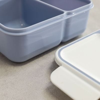 Let's Eat 2 Compartments Lunch Box Blue 1300Ml,20X14X7Cm