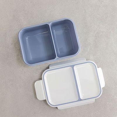Let's Eat 2 Compartments Lunch Box Blue 1300Ml,20X14X7Cm