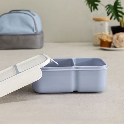 Let's Eat 2 Compartments Lunch Box Blue 1300Ml,20X14X7Cm