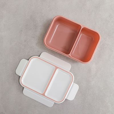 Let's Eat 2 Compartments Lunch Box Pink 1300Ml,20X14X7Cm