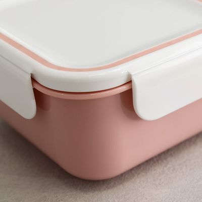 Let's Eat 2 Compartments Lunch Box Pink 1300Ml,20X14X7Cm