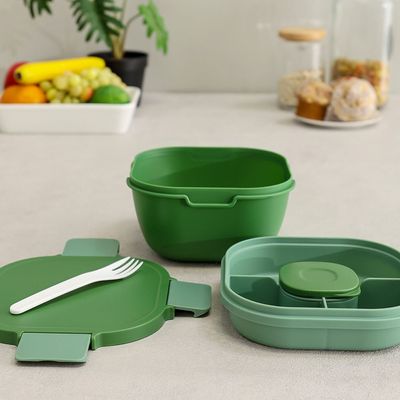 Let's Eat Salad Bowl Green 1700Ml,9.2X19.2X10.8Cm