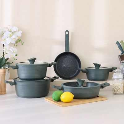 Essence 9-Pc Cross Cookware Set - Midnight Green