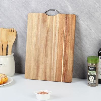 Loretta Acacia Wood Chopping Board With Iron Handle 40 X 30 X1.5 Cm