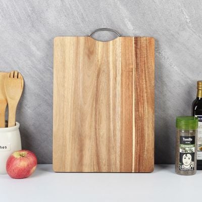 Loretta Acacia Wood Chopping Board With Iron Handle 40 X 30 X1.5 Cm