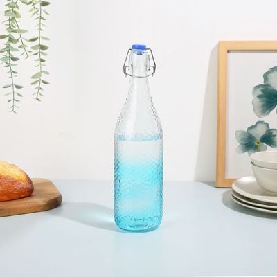 Danube Essential Colored Glass Bottle - Blue - 1000 ml