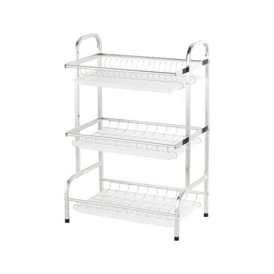 Atticus 3-Tier Stainless Steel Dish Rack Shiny - 42.3x25.5x63 cm