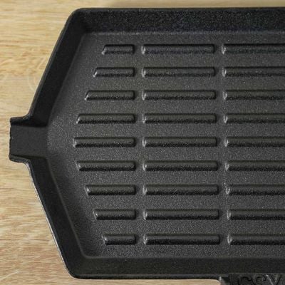 Rosette Cast Iron Grill Pan W/Wooden Handle 35x21CM