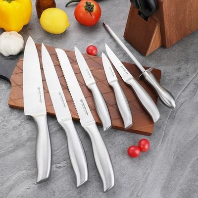 Chef's Delight Celina 9-Piece Knife Set With Block Silver