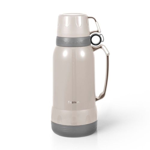 Fissman Vacuum Bottle with Plastic Case and Glass Liner - Grey - 1800 ml 