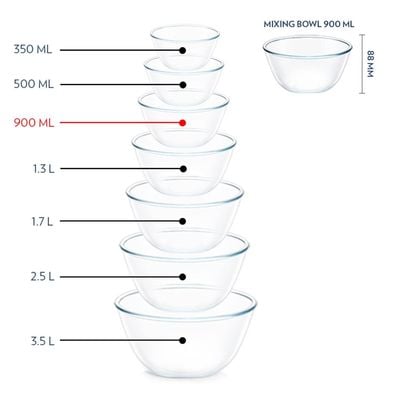 Borosil Glass Mixing Bowl 900 Ml (17X 9 Cm)