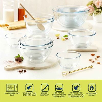 Borosil Glass Mixing Bowl 900 Ml (17X 9 Cm)