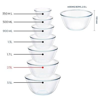 Borosil Glass Mixing Bowl 2500 Ml (23X 11 Cm)