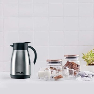 Borosil Vacuum Stainless Steel Teapot - 1500 ml