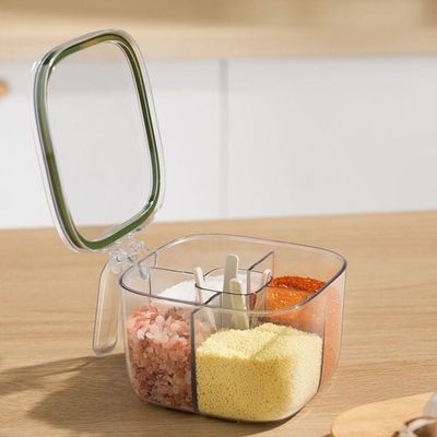 Kitchen Essentials Multi-Grid Seasoning Box - 4x250 ml - Grey - 17.1x13.6x9.2 cm