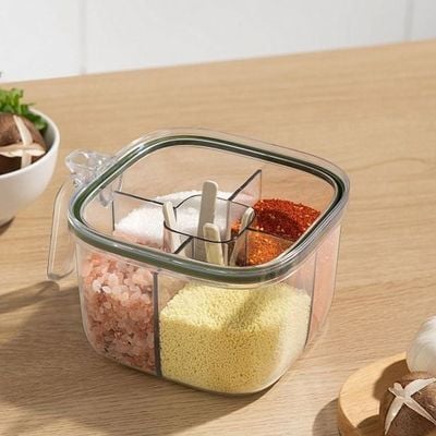 Kitchen Essentials Multi-Grid Seasoning Box - 4x250 ml - Grey - 17.1x13.6x9.2 cm