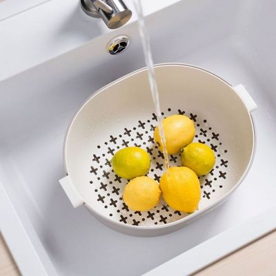 Kitchen Essentials O-Shaped Drain Basket - Light Grey - 22.5x20.3x10.1 cm