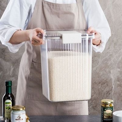 Kitchen Essentials Rice Container - 5 Kg - White - 29x29x20 cm