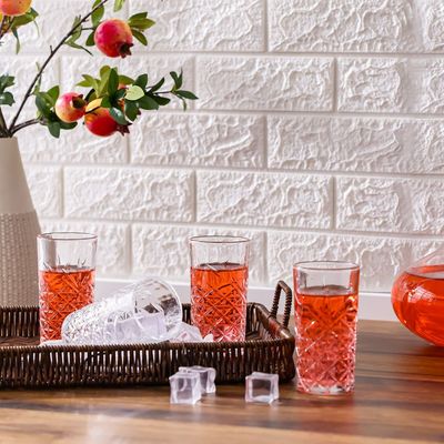 طقم أكواب زجاجية AW24 مينتا مكون من 4 قطع 28.5X7.6X13.6 سم، 280 مل 59382