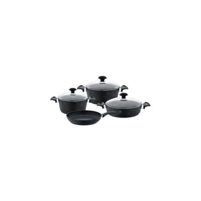 Falez 7-Pc Premium Granite Cookware Set - Black